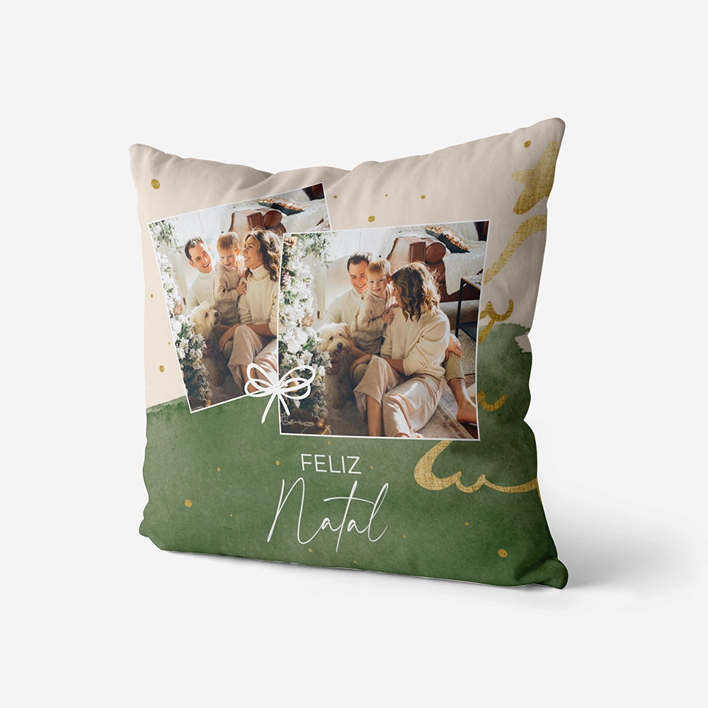 Almofada Watercolor Xmas Gold 2