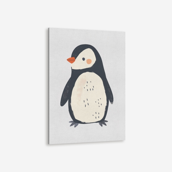 Poster de um pinguim preto e branco, perfeito para decoração de quartos de bebé e crianças. 5